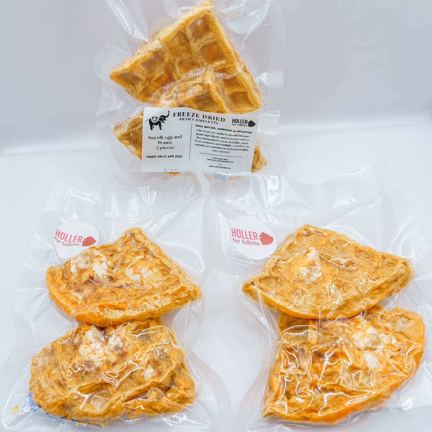 Prawn Omelette (waffle shape)