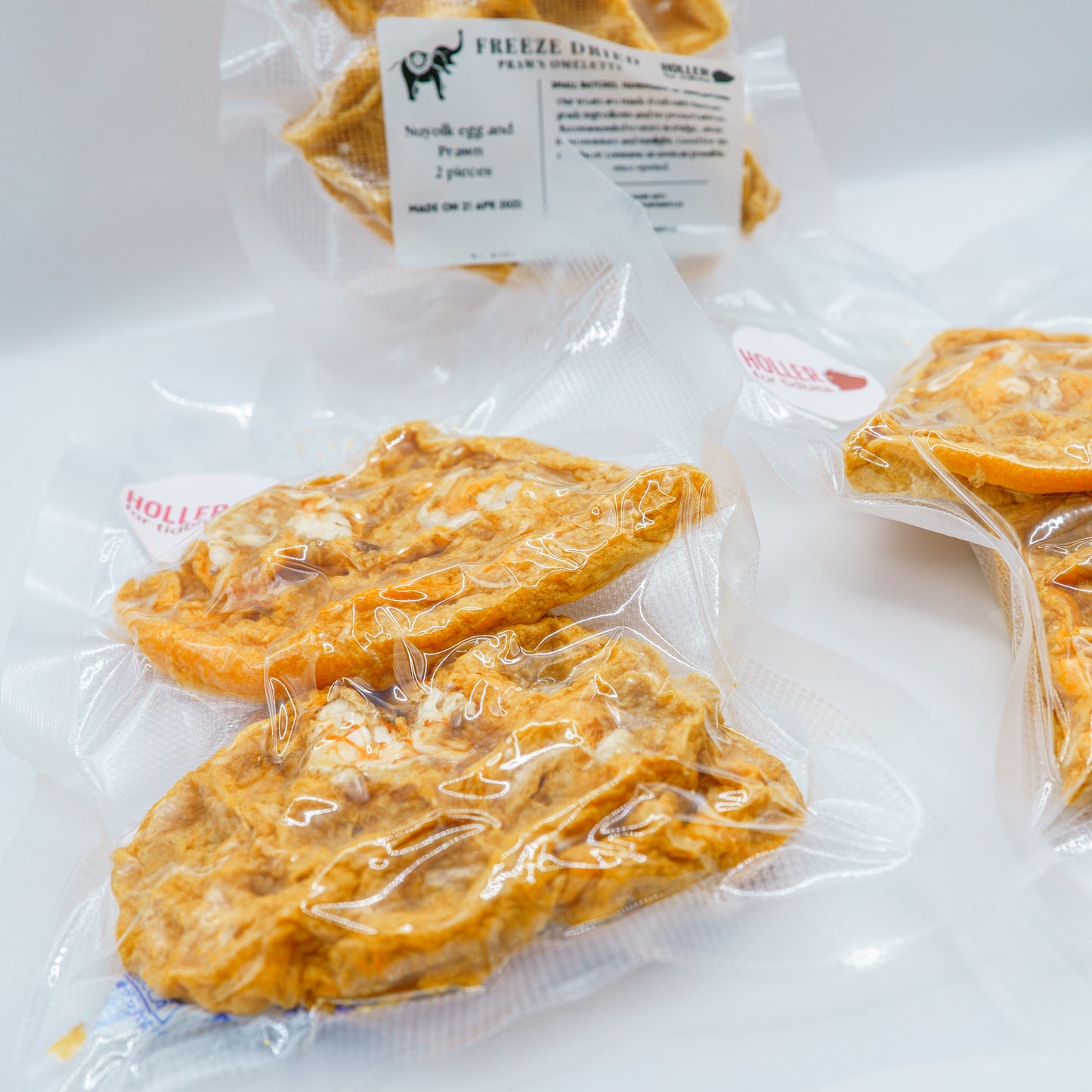 Prawn Omelette (waffle shape)